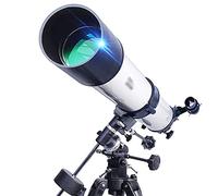 Telescopio Ideal para Principiantes Apertura de 90 mm Telescopio Refractor astronómico de 1000 mm con Adaptador para teléfono Inteligente Mochila Telescopio de Mano