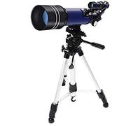 Telescopio, Lente óptica de Vidrio con Revestimiento HD astronómico de refracción de 70 mm, trípode portátil para Principiantes, visualización de Viajes al Aire Libre, Blanco, para Interiores/exterio