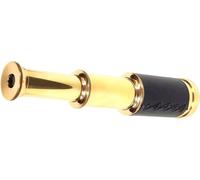 Telescopio marino vintage, envuelto en cuero negro, acabado dorado, coleccionable náutico
