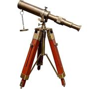 Telescopio marrón de latón antiguo sobre trípode de madera, hecho a mano, cristal espía, alcance marino, decoración del hogar y la oficina, regalo para Navidad, cumpleaños, aniversario