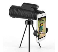Telescopio monocular 12X42 Alcance monocular HD de Alta Potencia Monoculares Impermeables + Trípode con Clip para teléfono para teléfono Celular para observación de Aves Viajar Caza