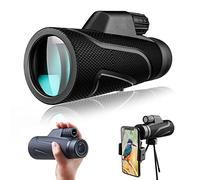 Telescopio monocular 12X42 para Adultos, monoculares compactos Impermeables de Alta definición con Soporte para teléfono y trípode, Alcance monocular portátil Transparente a Prueba de Niebla para