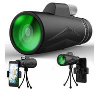 Telescopio monocular 12x50 con soporte para teléfono trípode para adultos y niños, alcance monocular compacto HD de alta potencia impermeable, prisma BAK4 FMC lente monoculares para caza, senderismo,