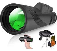 Telescopio monocular 12X50, Prisma BAK4 y Alcance monocular FMC HD con Soporte para teléfono Inteligente y trípode, IPX7 Resistente al Agua para observación de Aves, Camp