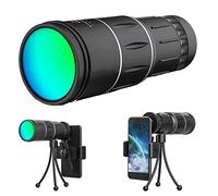 Telescopio monocular 16x52 con soporte para trípode para teléfono, HD compacto de alta potencia a prueba de agua con alcance monocular transparente para observación de aves Caza Senderismo Viajes