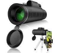 Telescopio monocular, 40 x 60 h Potencia BAK4 Prisma y FMC HD Monocular IPX5 Impermeable con Soporte para Smartphone y Trípode, para Smartphone Observación de Aves, Camping, Paisaje de Vida Silvest