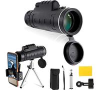 Telescopio monocular 40x60, BAK4 HD Optics Prism Alcance monocular de Enfoque Dual con Alcance diurno y bajo con Soporte para teléfono Inteligente Trípode Ajustable