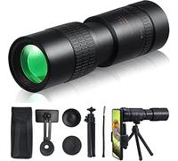 Telescopio monocular, 4K 10-300X40mm HD Telescopio monocular de Alta Potencia Soporte para teléfono Inteligente Trípode Giratorio Prisma BAK4 y FMC para observación de Aves, Senderismo, turi