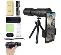 Telescopio monocular 4K 10-300X40MM Zoom súper teleobjetivo Impermeable con Soporte para teléfono Inteligente y trípode Ajustable para observación de Aves, Senderismo, Camping, Viajes
