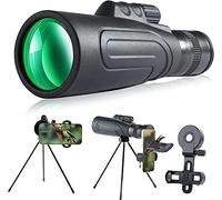Telescopio monocular 8-20x50 para Adultos, monocular HD Impermeable con Soporte para teléfono Inteligente para observación de Aves, Turismo, Senderismo, Camping, Viajes