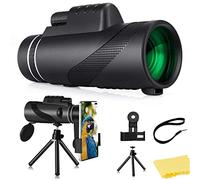 Telescopio monocular 80 x 100 HD, visión nocturna, soporte para smartphone, trípode, zoom de alta potencia, ideal para observación de aves y estrellas, senderismo