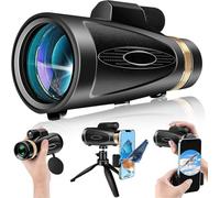 Telescopio monocular 80x100 HD Monoculares para adultos con trípode y adaptador de teléfono, monoculares para observación de aves, observación de estrellas, camping, senderismo, caza, vida silvestre