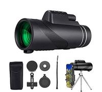 Telescopio monocular, a Prueba de Niebla con trípode Adaptador de teléfono Inteligente para telescopios, para observación de Aves Camping Senderismo Partido Juego de fútbol Telescopio de Viaje Little