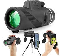 Telescopio monocular, binoculares con Zoom BAK4 monocular HD 12x50 con Soporte para teléfono Inteligente y trípode, telescopio monocular Impermeable para observación de Aves, Juegos de fútbo