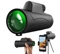 Telescopio monocular con Soporte para teléfono y trípode para Viajes de Adultos, monoculares compactos Impermeables HD, Lente FMC Prisma BAK4 Alcance monocular portátil para observación de Aves Caza