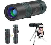 Telescopio monocular con trípode para Soporte de teléfono para Adultos, 8-24x30 HD Alcance monocular Ligero Impermeable de Alta Potencia con Transparente para observación