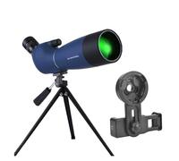 Telescopio Monocular con Zoom HD 25-75x70, Lente De Prisma ED BAK4, Resistente Al Agua IPX6 For Tiro, Observación Aves Y Camping Ocular Potente Y Aumento(BlueWith Tripod Clip)