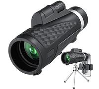 Telescopio monocular de 10 x 50 con soporte para teléfono inteligente trípode para adultos y niños, lente HD potente FMC BAK4 prisma monocular portátil con transparente para observación de aves, caza,