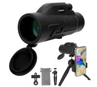 Telescopio monocular de 12 x 50 con soporte para smartphone y trípode, monoculares de alta potencia con enfoque de zoom para adultos, monocular compacto con prisma Bak4 y lente Fmc para senderismo,