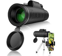 Telescopio monocular de 40x60 Transparente con Soporte para teléfono Inteligente y trípode Ajustable telescopio monocular Impermeable a Prueba de Niebla para teléfono móv