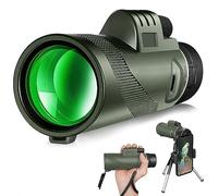 Telescopio monocular de 80 x 100 para adultos, monoculares ligeros de alta potencia con adaptador de smartphone, trípode, monocular compacto e impermeable para caza, observación de estrellas