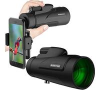 Telescopio monocular de Alta definición 12x50, Visor de Niebla Resistente al Agua -BAK4 Prism FMC, Lente de Vidrio óptico Totalmente Multicapa, con Soporte para teléfono Inteligente y trípode,