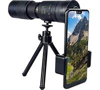 Telescopio monocular de Alta definición 4K 10-300 x 40 mm con trípode y Adaptador para teléfono Inteligente Monocular Impermeable para observación de Aves y paisajes de v