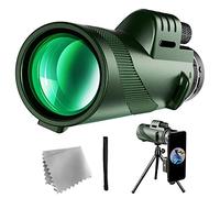 Telescopio monocular de alta definición, 80 x 100, potente telescopio monocular de observación de aves, monocular de lente prisma de alto rendimiento para adultos, monocular para observación al aire