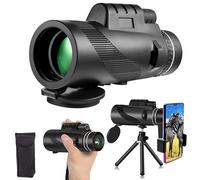 Telescopio monocular de alta potencia de 80 x 100, monoculares BAK4 prisma y IPX7 impermeable, monoculares compactos y ligeros para adultos observación de aves y viajes