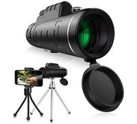 Telescopio monocular de alta potencia y HD de 40 x 60 pulgadas con soporte universal para smartphone o para adultos, golfistas, observación de aves, caza, viajes, turismo al aire libre