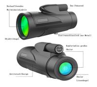Telescopio monocular de alta precisión 12x56HD, visión nítida en condiciones de poca luz, monocular compacto con adaptador universal para