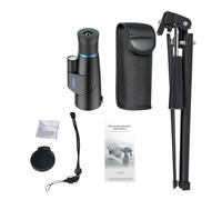 Telescopio Monocular De Gran Aumento 10-20X50, Resistente Al Agua, con Superzoom Y Soporte For Teléfono, For Senderismo, Viajes, Monóculo Al Aire Libre(with Metal Tripod)