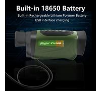 Telescopio monocular digital de visión nocturna de 40 MP y 2,5 K con infrarrojos, aumento óptico de 6X y zoom de 8X, color negro