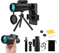 Telescopio monocular HD 12x50 de Alta Resistencia al Agua con trípode y Adaptador para teléfono Inteligente, monocular de definición para observación de Aves y paisajes de Vida Silvestre