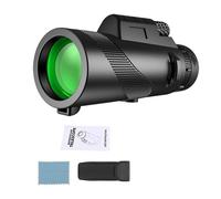 Telescopio Monocular HD 80X100, Telescopio Prisma Bak4 con Zoom De Largo Alcance con Trípode, Clip For Teléfono, Caza, Camping, Observación De Aves Y Senderismo(Black Standard)