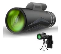 Telescopio monocular HD de 12 x 50, monocular de alta potencia con soporte para teléfono y trípode, monóculo de visión nocturna baja, monoculares compactos de bolsillo impermeables para pájaros de