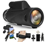 Telescopio monocular HD de 12 x 50 pulgadas con soporte mejorado para smartphone, correa de mano y trípode, monocular impermeable 2022, ligero para observación de aves, caza, camping, viajes, observación de estrellas
