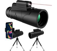 Telescopio monocular HD de 12x50 de Alta Potencia con trípode, Alcance con Linterna LED, Soporte Nocturno y para teléfono, brújula con trípode para Acampar y Hacer Turismo