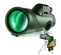 Telescopio monocular HD de 80 x 100, monoculares for adultos con trípode y adaptador de teléfono, monoculares for observación de aves, observación de estrellas, camping, senderismo, caza, vida silvest