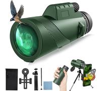 Telescopio monocular, monoculares HD de 12 x 52 para adultos, prisma BAK-4 y monocular FMC de alta potencia para smartphone, monocular compacto portátil impermeable con soporte para smartphone y