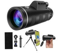 Telescopio monocular para adultos, 80 x 100 HD, monoculares de visión grande con adaptador de smartphone, trípode, monocular de alta potencia para observación de aves, caza, senderismo, camping, vida