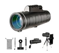 Telescopio monocular para exteriores, 80 x 100 de alta definición, telescopio monocular de alto aumento, con soporte universal para teléfono, trípode telescópico, adecuado para senderismo, camping