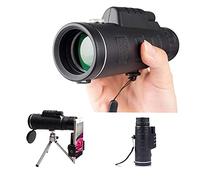 Telescopio Monocular para Teléfono Móvil 10x52, Monocular Inteligente con Soporte para Smartphone y Trípode, Telescopios Impermeables para Adultos con Visión Nocturna