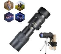 Telescopio monocular portátil 4K 10-300X30 mm Super teleobjetivo Zoom Impermeable Senderismo con trípode y telescopio con Clip para observación de Aves para Adultos Viajes al Aire Libre