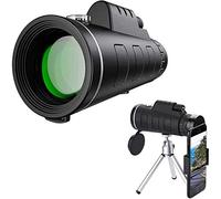 Telescopio monocular portátil de Alta Potencia para Adultos, Alcance monocular 40x60 con Soporte para teléfono Inteligente y trípode, monoculares Impermeables y antivaho para observación de Aves
