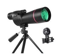 Telescopio Monocular Potente con Zoom HD 25-75x60, Resistente Al Agua, De Largo Alcance, con Trípode For Observación De Aves, Tiro Y Camping(A)