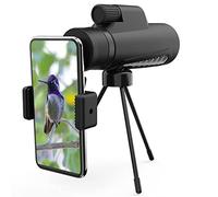 Telescopio monocular, telescopio monocular de alta definición de 10 x 42, lente FMC, prisma BAK4, rango de campo de visión de 377 m/1000 m, con soporte para smartphone y trípode
