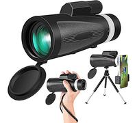 Telescopio monocular, telescopio monocular de Alta resolución 12x50 HD con Adaptador para teléfono Celular y trípode para conciertos de Vida Silvestre, Camping, paisajes, observación de Aves
