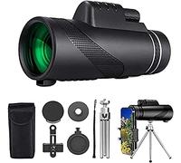 Telescopio monocular Telescopio monocular HD de Alta Potencia 40x60 con Soporte para teléfono Inteligente y trípode Monocular Impermeable para observación de Aves Camping Senderismo Telescopio para