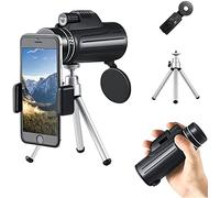Telescopio Monocular Telescopio para Smartphone Binoculares monoculares Teléfono móvil para Adultos Zoom Alta definición Impermeable 12x50 con trípode para Soporte para teléfono móvil
